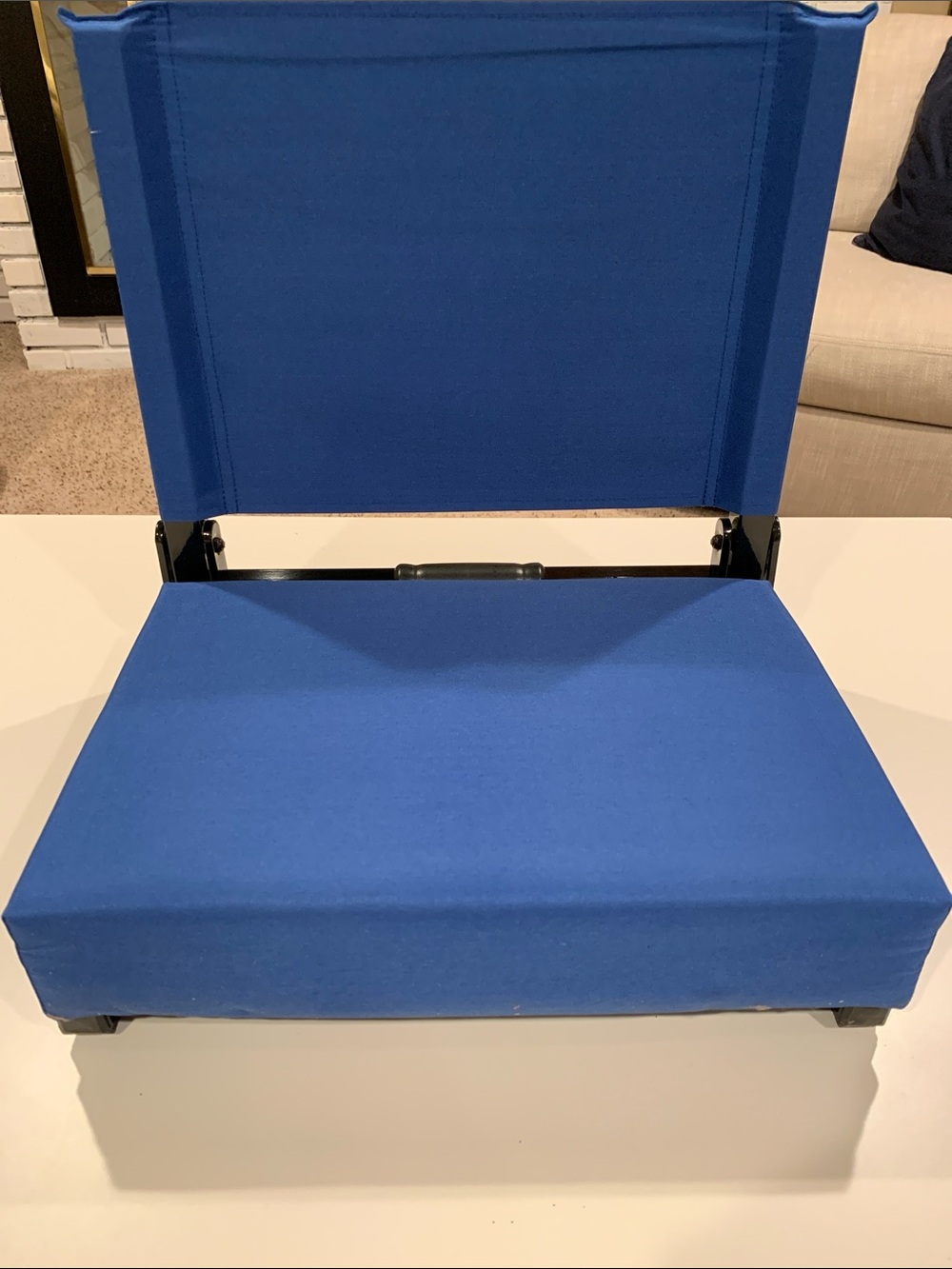 Blue Portable Stadium Seat Cushion with Backrest